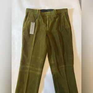 NWT Spier & MacKay - Unhemmed Pontoglio Corduroy Pants in Olive Green